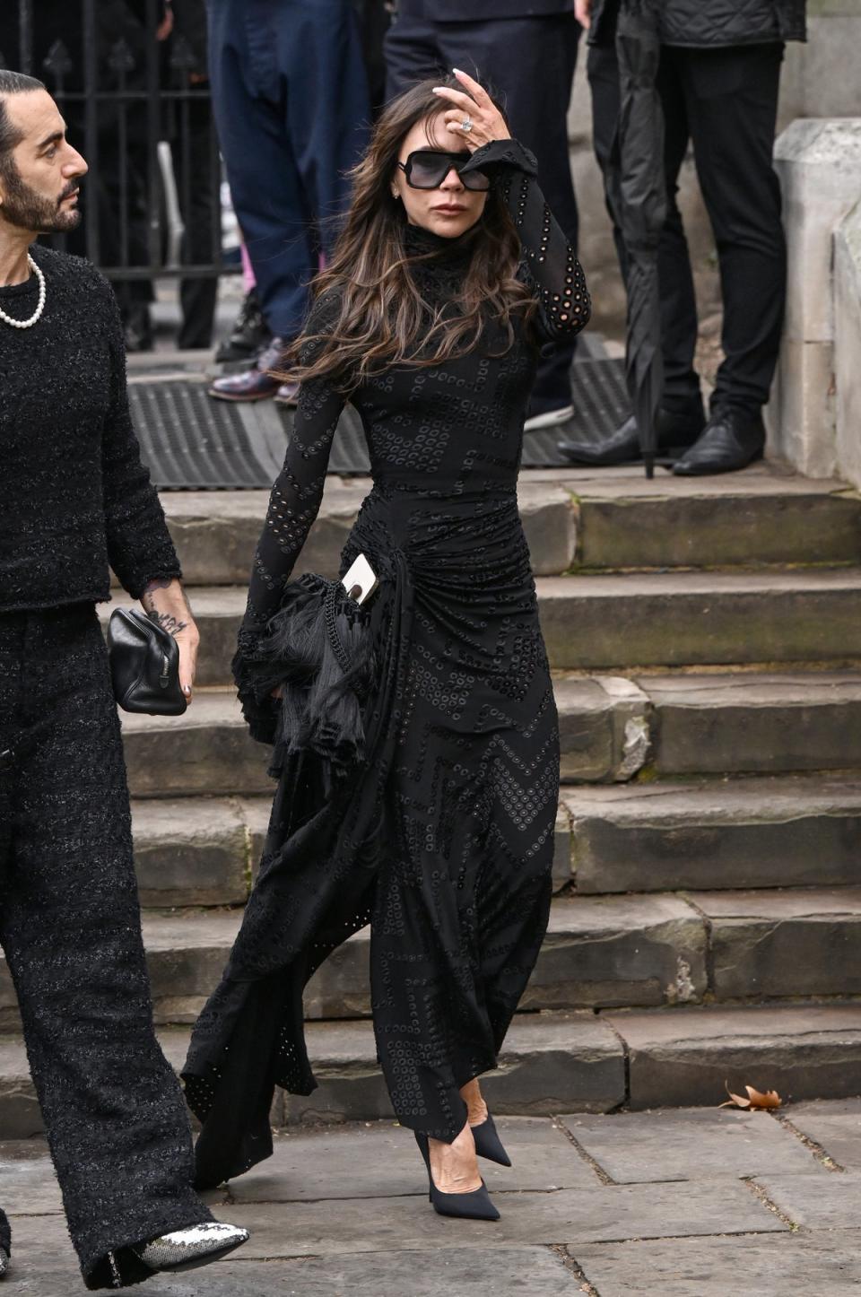 Victoria Beckham attends a memorial service to honour and celebrate the life of Dame Vivienne Westwood at Southwark Cathedral on February 16, 2023 (Getty Images)