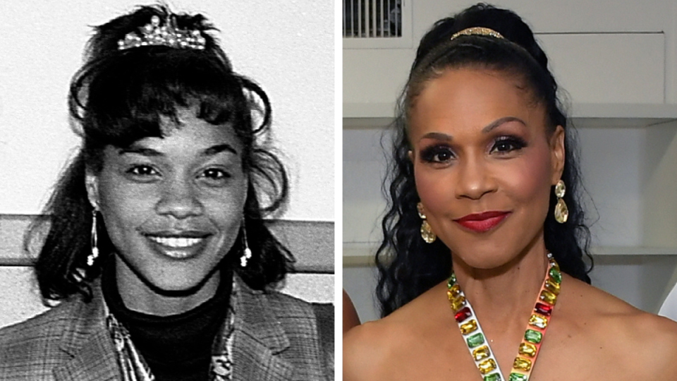 Cindy Herron in 1990 and 2022 En Vogue members