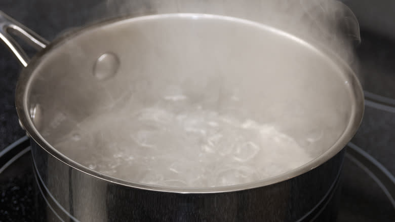 Pot of boiling water