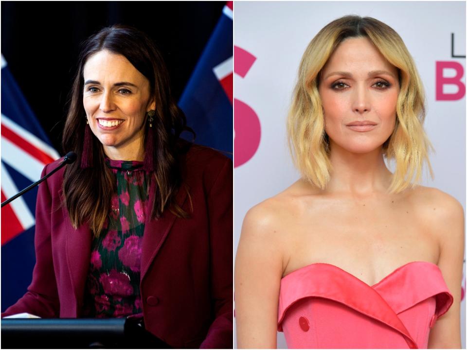 Rose Byrne (right) will reportedly play Jacinda Ardern in the project (Getty)