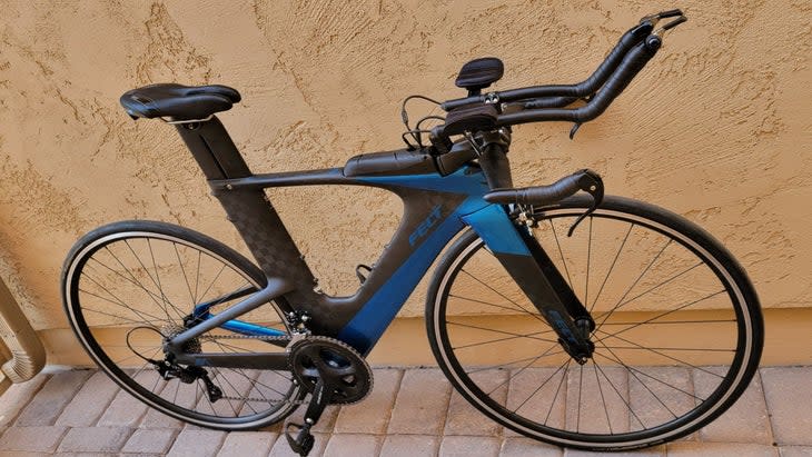 An assembled triathlon bike from buying a used bike online at The Pros Closet