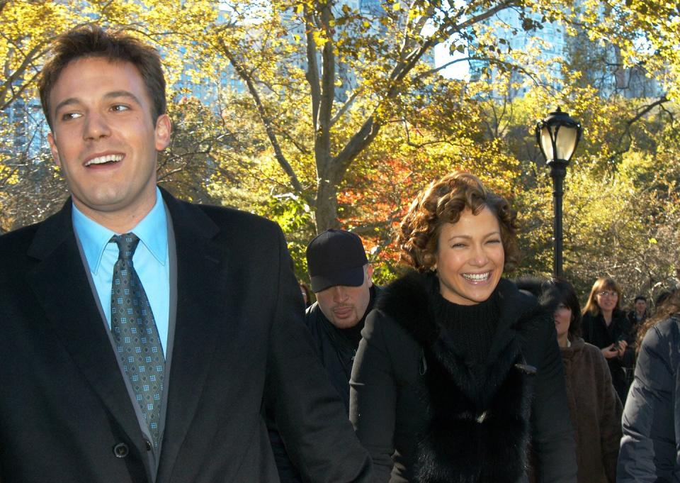 <p>Having a laugh on the set of Jersey Girl in Central Park. </p>
