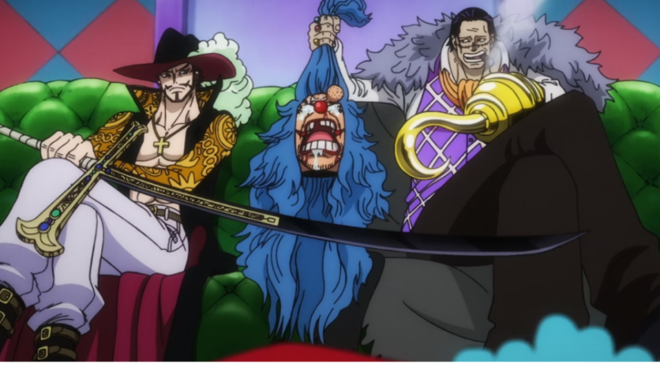 Mihawk, Buggy, and Crocodile (Photo Credit: Toei Animation)