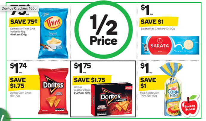 Woolworths half-price specials