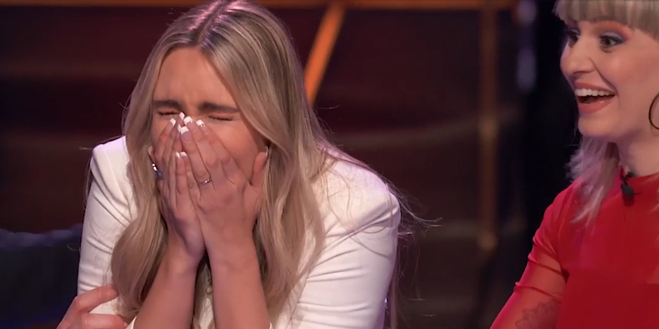 H A L I E reacts to winning on 'Songland.' (Photo: NBC)