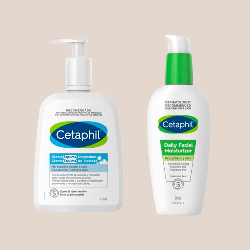 Limpiador y crema hidratante de Cetaphil