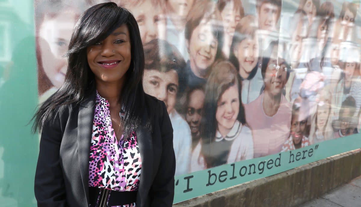 Deputy Mayor Debbie Weekes-Bernard at the unveiling of the Beryly Gilroy mural at West Hampstead Primary School, 1st July 2022 (City Hall)