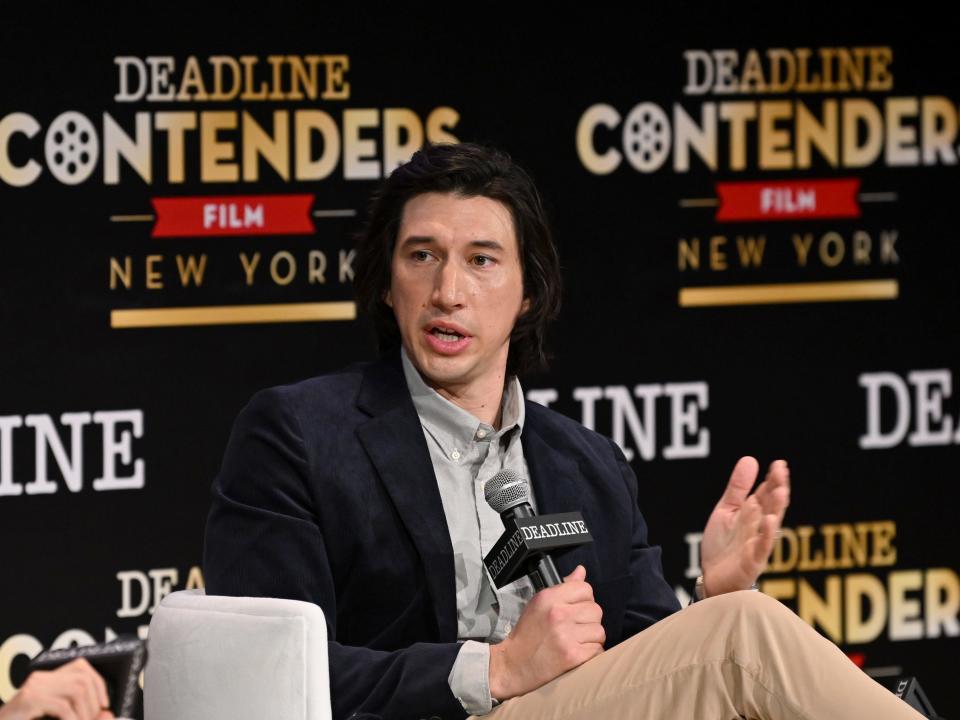 Adam Driver speaks onstage during Deadline Contenders Film: New York on November 5, 2022 in New York City.