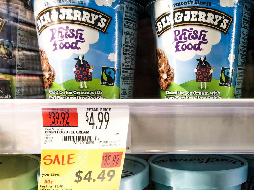 Whole Foods Market Daily Shop Ben & Jerrys phish food on sale yellow sale tag