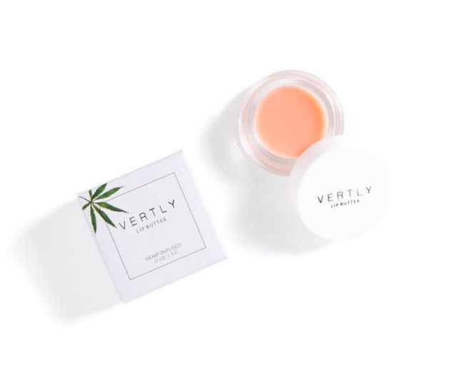 Vertly's hemp-infused lip balm also contains coconut oil, shea butter and jojoba oil to moisturize and nourish dry, cracked lips. <strong><br /><a href="https://www.vertlybalm.com/product/vertly-cbd-infused-lip-butter/" target="_blank"><br />Vertly hemp-infused lip balm</a>, $22</strong>