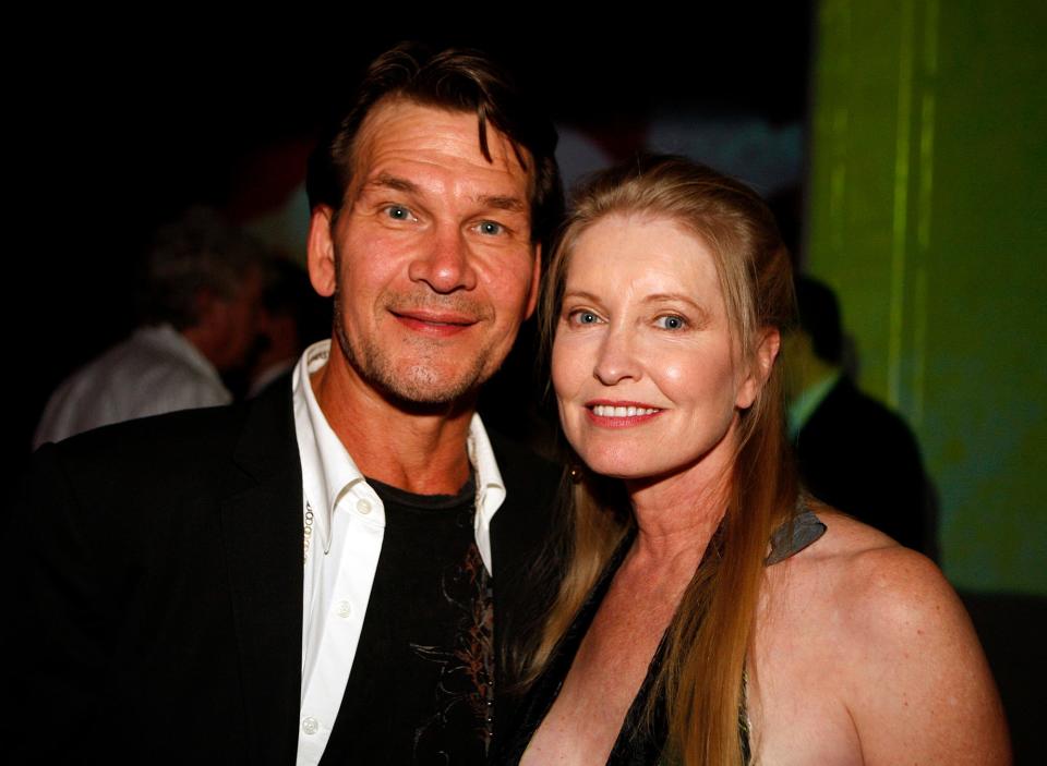 Patrick Swayze and his wife Lisa Niemi attend a party at the grand opening of the Planet Hollywood Resort.