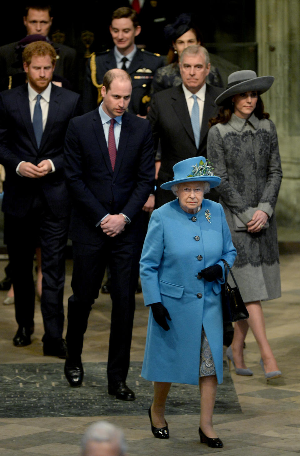 Prince Harry, the Duke and Duchess of Cambridge and the Queen attending the Commonwealth Day service in 2014 [Photo: Getty]