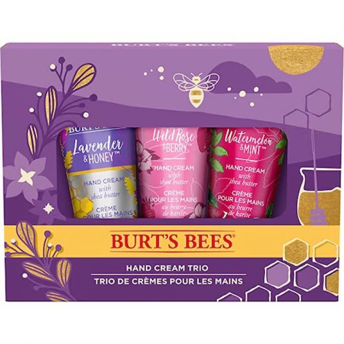 Kit de tres cremas de mano Burt's Bees. (Foto: Amazon)