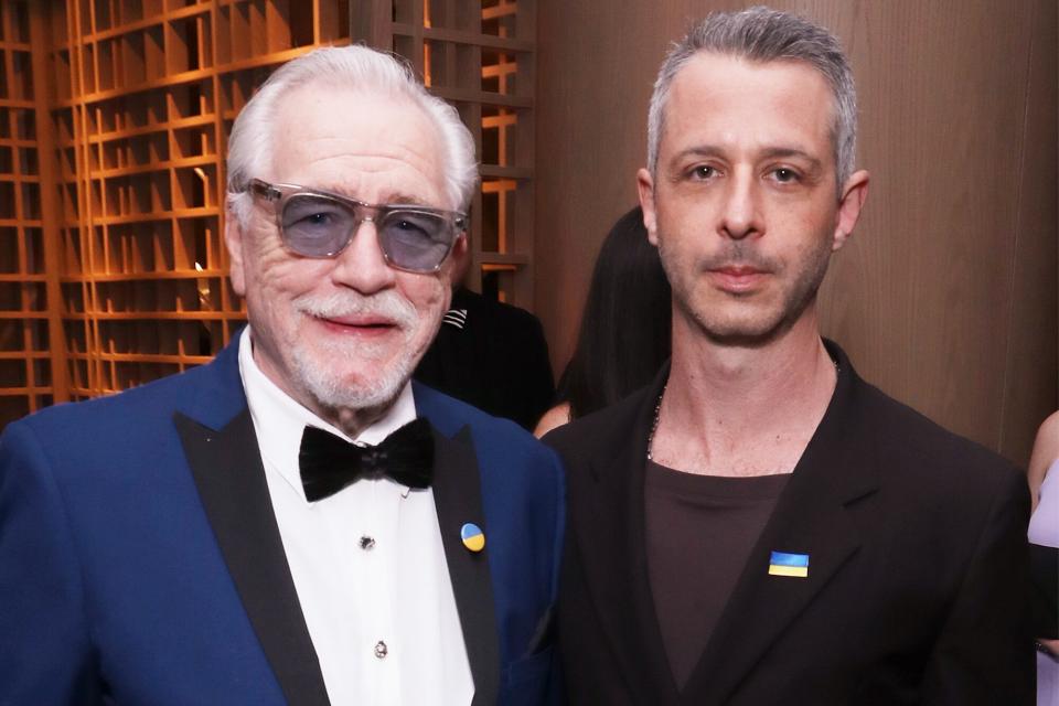 Brian Cox and Jeremy Strong attend the 27th Annual Critics Choice Awards at Fairmont Century Plaza on March 13, 2022 in Los Angeles, California.