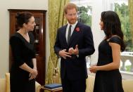 <p>Meghan <a href="http://www.townandcountrymag.com/society/tradition/a24363377/meghan-markle-feminism-speech-new-zealand-transcript/" rel="nofollow noopener" target="_blank" data-ylk="slk:gave a powerful speech;elm:context_link;itc:0;sec:content-canvas" class="link ">gave a powerful speech</a> during a later reception at the Government House. </p>