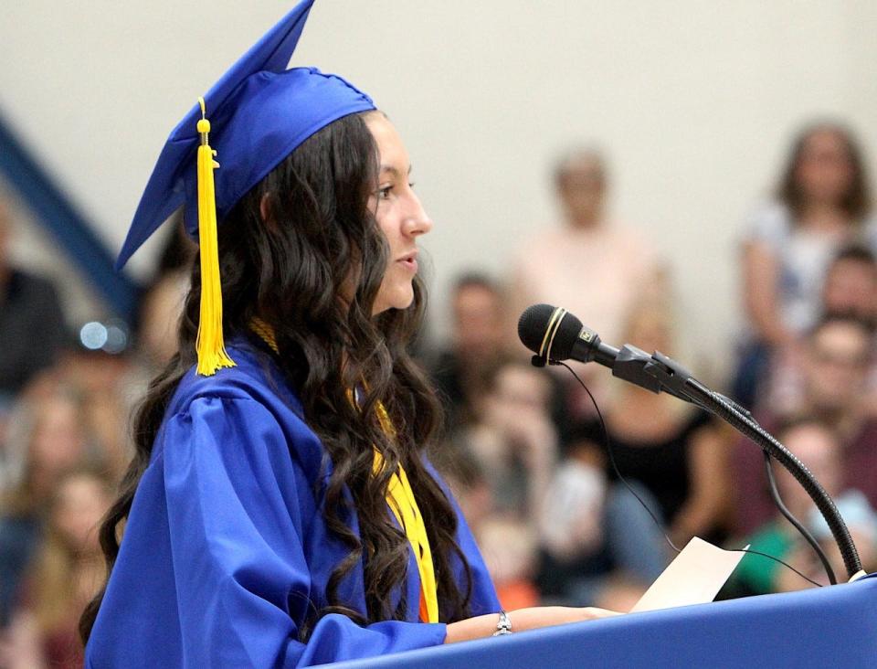 MHS Valedictorian Mercedez Hill gives her address