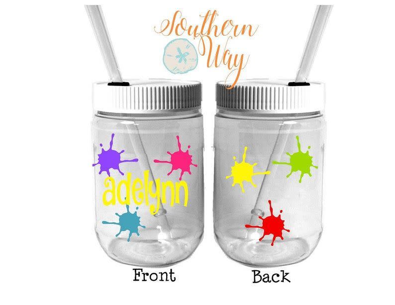 Personalized Plastic Mason Jar