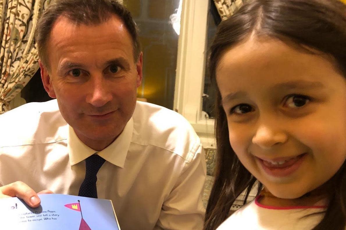 Jeremy Hunt with Nazanin's daughter Gabriella in Iran