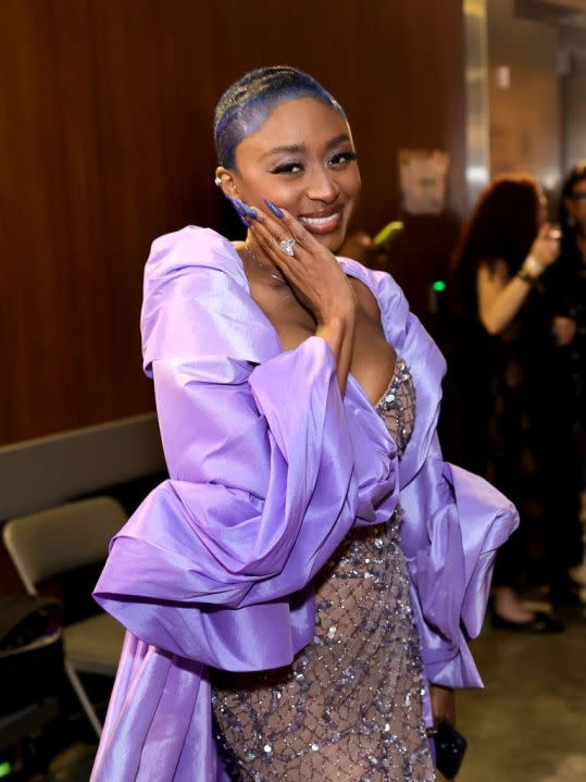 LOS ANGELES, CALIFORNIA – FEBRUARY 04: Sonyae Elise attends the 66th GRAMMY Awards at Crypto.com Arena on February 04, 2024 in Los Angeles, California. (Photo by Neilson Barnard/Getty Images for The Recording Academy)