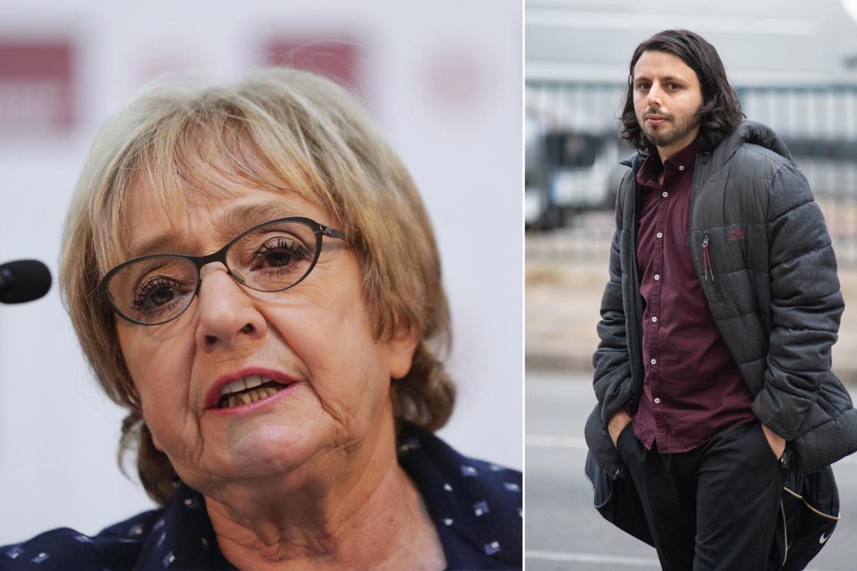 Nicholas Nelson, right, subjected Dame Margaret Hodge to an anti-Semitic rant (PA)