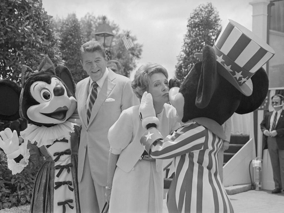 Ronald and Nancy Reagan with Disney Characters