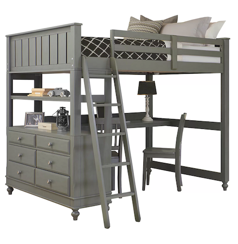 Harriet Bee Loft Bed With Built-In-Desk