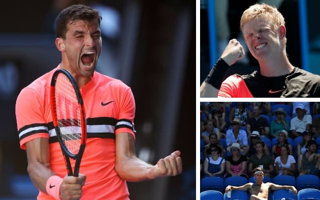 Grigor Dimitrov and Kyle Edmund advanced in the heat on Friday - getty images