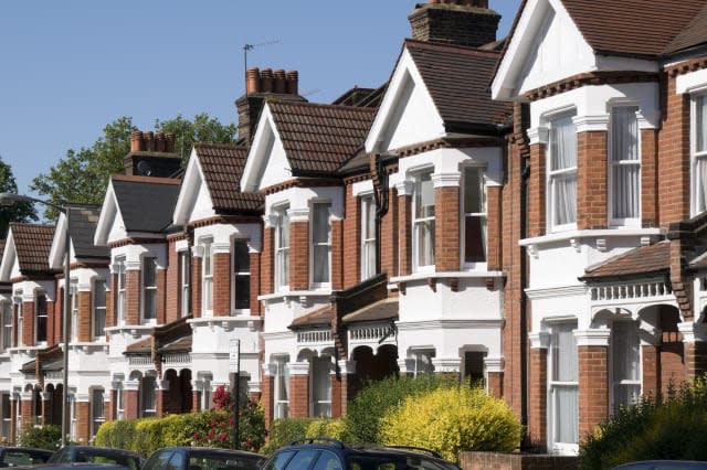 english homes.row of typical...