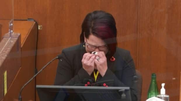 Courteney Ross, the former girlfriend of George Floyd, offers emotional testimony at the trial into his death.