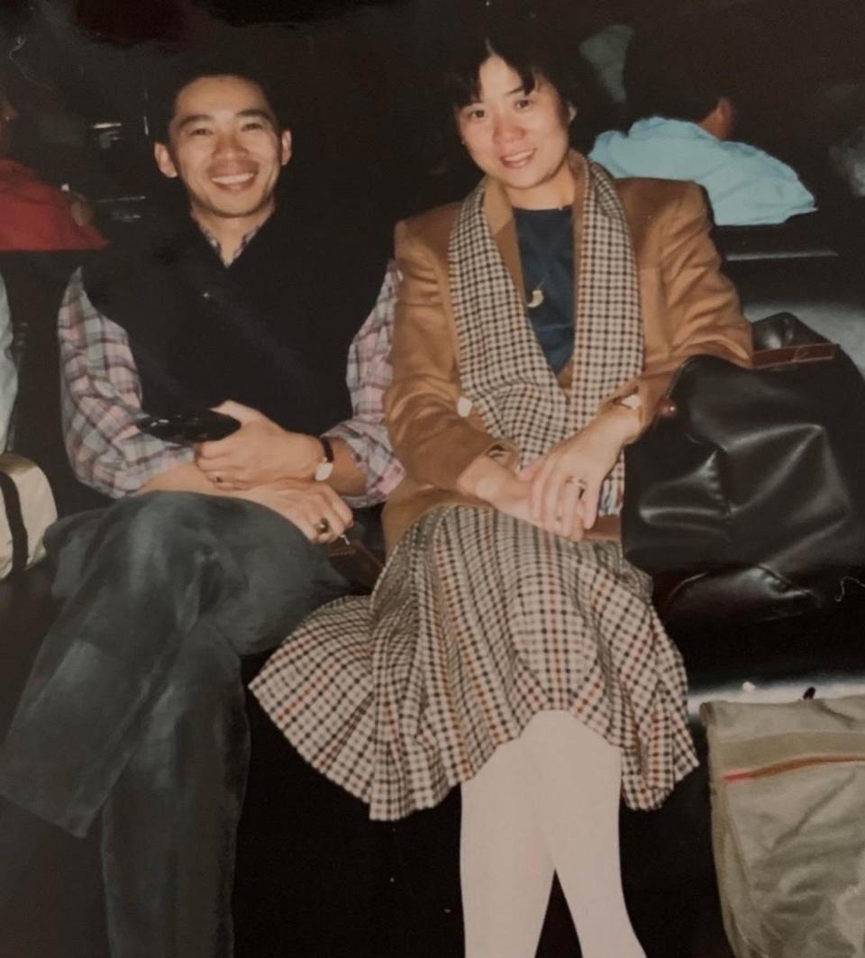 PHOTO: As newlyweds, Koichi sees Aki off at LAX airport for a business trip to Japan. (Yuri Kim)