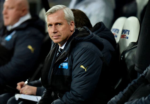 Alan Pardew in the dugout (Owen Humphreys/PA)