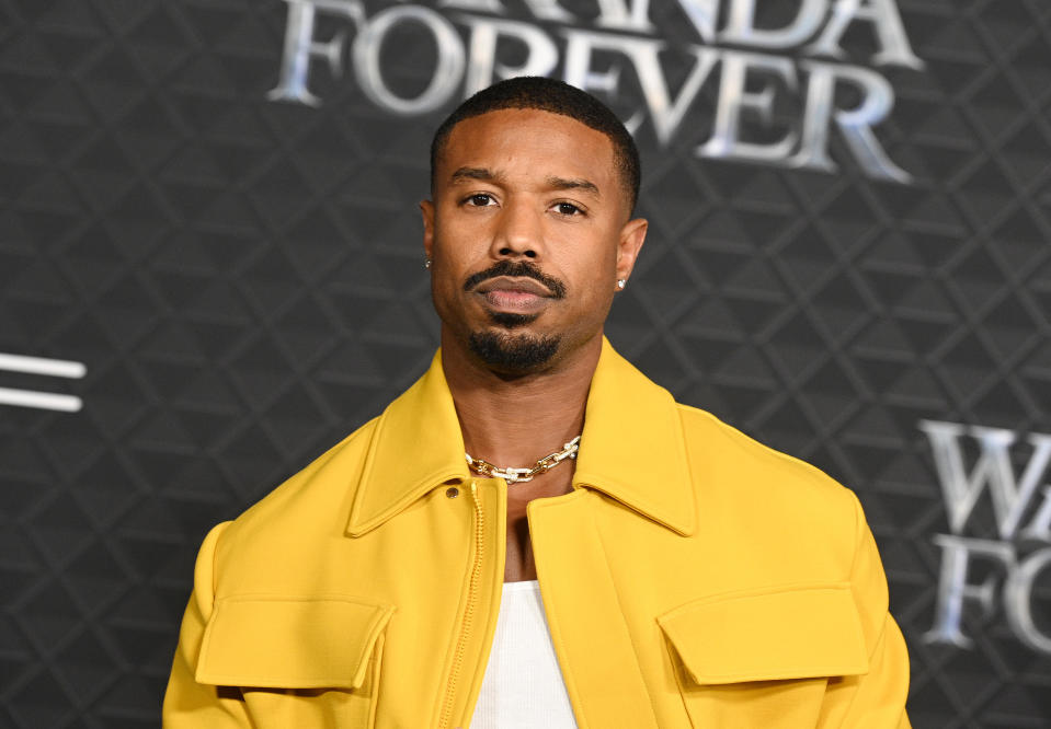 Michael B. Jordan at the world premiere of Black Panther: Wakanda Forever held at the Dolby Theatre