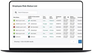 Employee-specific real-time vaccination information allows employers to make informed data-driven decisions: displays COVID-19 vaccination status, enables filtering by status, supports report exporting and so much more.