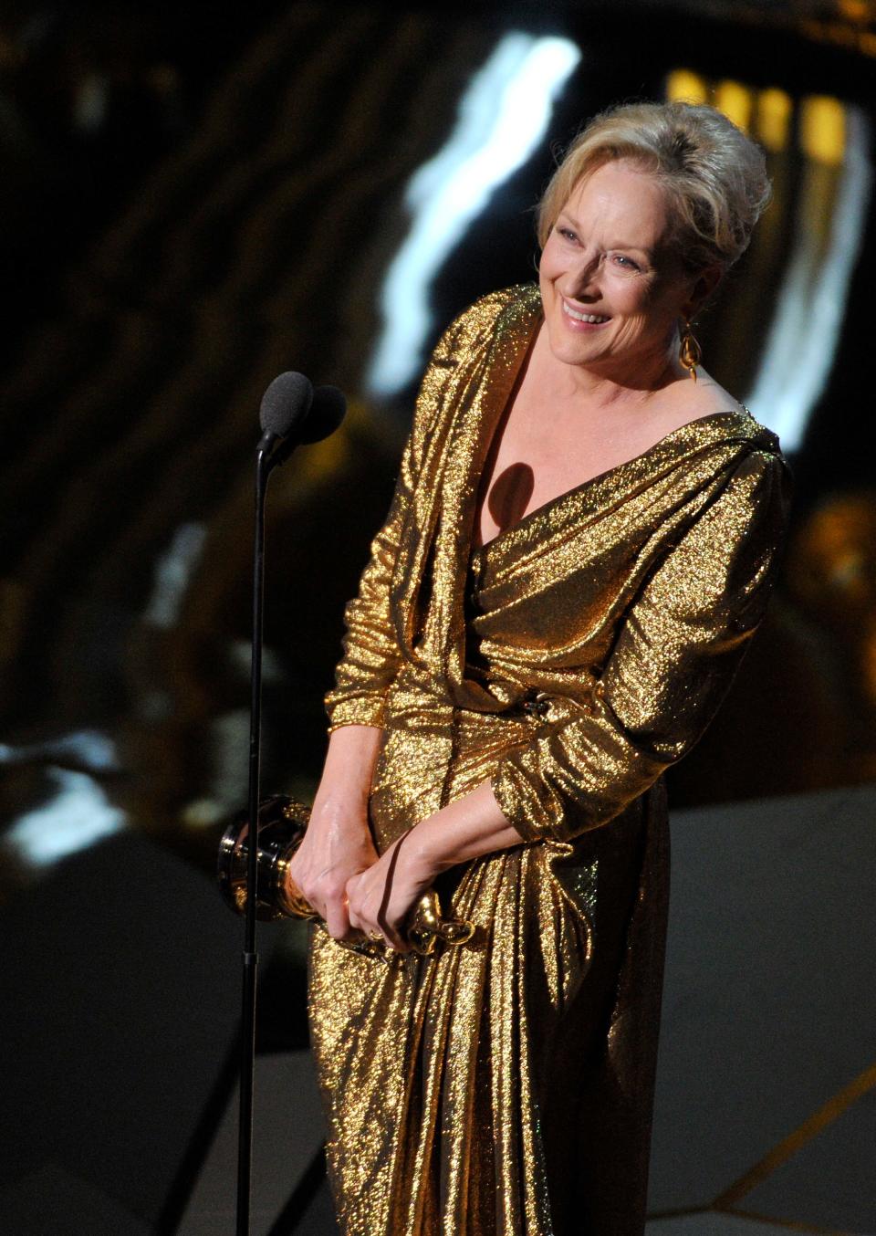 Meryl Streep wins the best actress Oscar for "The Iron Lady."