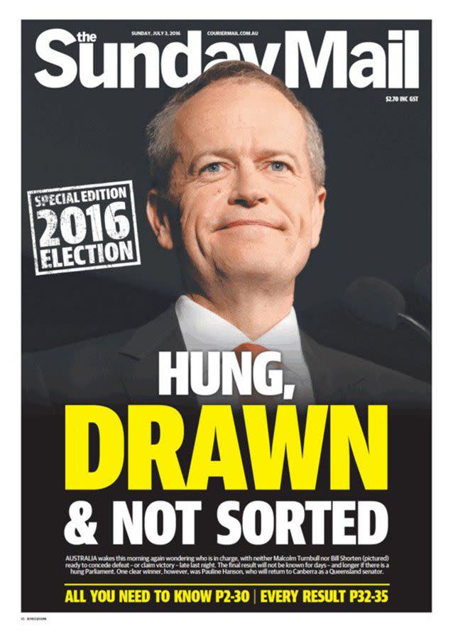 The Sunday Mail front page cover. Source: The Sunday Mail
