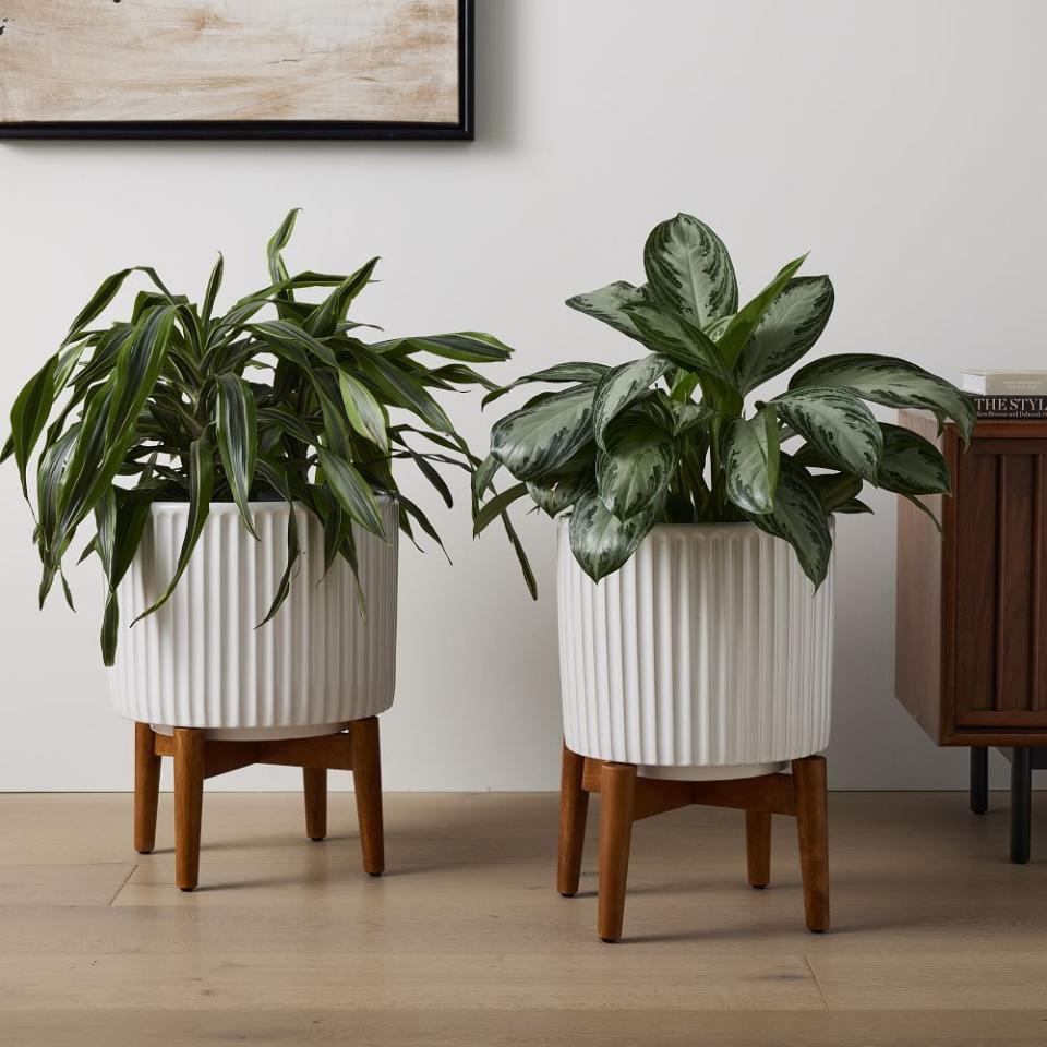 Mid-Century Turned Wood Planter