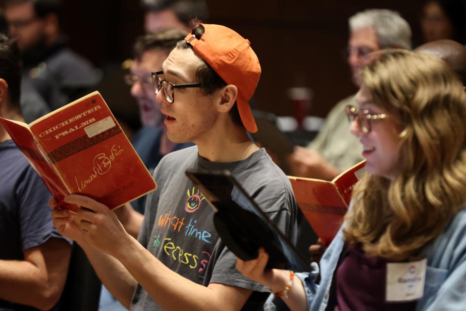 Canterbury Voices' members rehearse with new conductor and artistic director, Julie Yu on Oct. 2, 2023 in Oklahoma City, Okla. [Steve Sisney/For The Oklahoman]