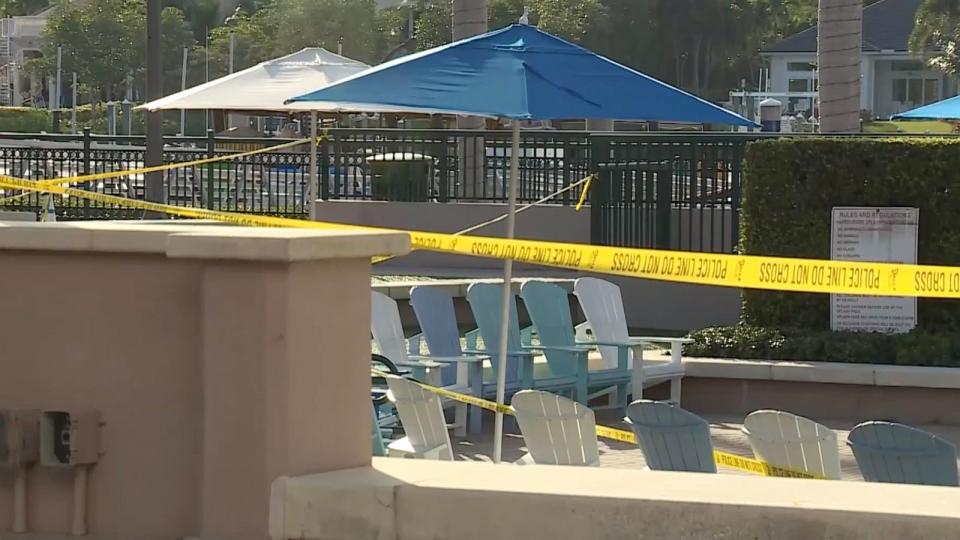 PHOTO: Jupiter Police Department Officers responded to Harbourside Place following an electrocution incident in the fountain area in Jupiter, Fla., Oct. 22, 2023. (WPBF)