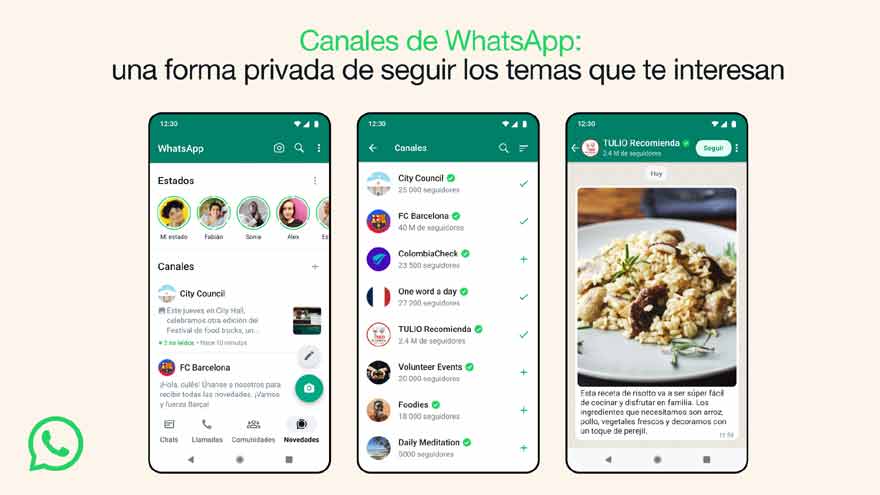 Características de los Canales en WhatsApp.