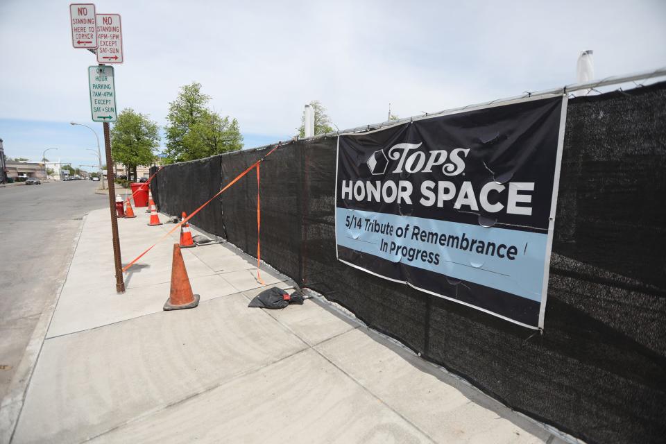 The Tops Friendly Market on Jefferson Avenue in Buffalo is creating a memorial space for those who died at the store after a white man targeted the store to kill Black people. It will be finished by May 14, 2024, in time for the second anniversary of the mass shooting. A memorial event will be held that day from 2-4 p.m.