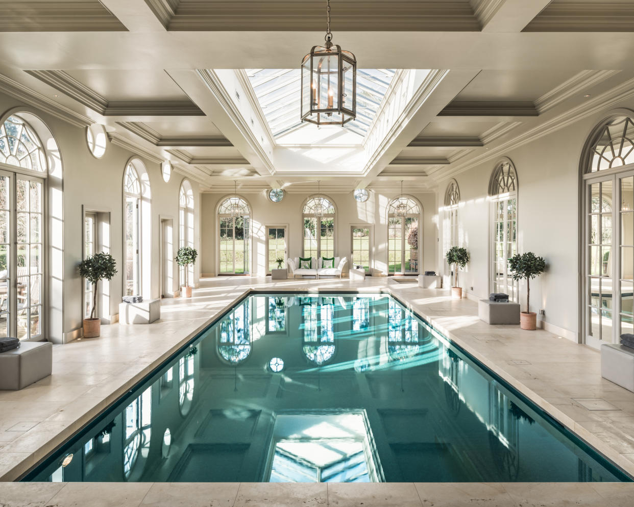 The palatial indoor heated pool at Ariabelle, West Sussex. (Mark Watts photography)