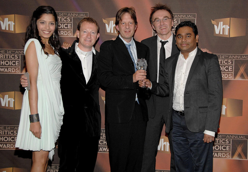 14th Annual Critics' Choice Awards 2009 Freida Pinto Simon Beaufoy Christian Colson Danny Boyle A.R. Rahman