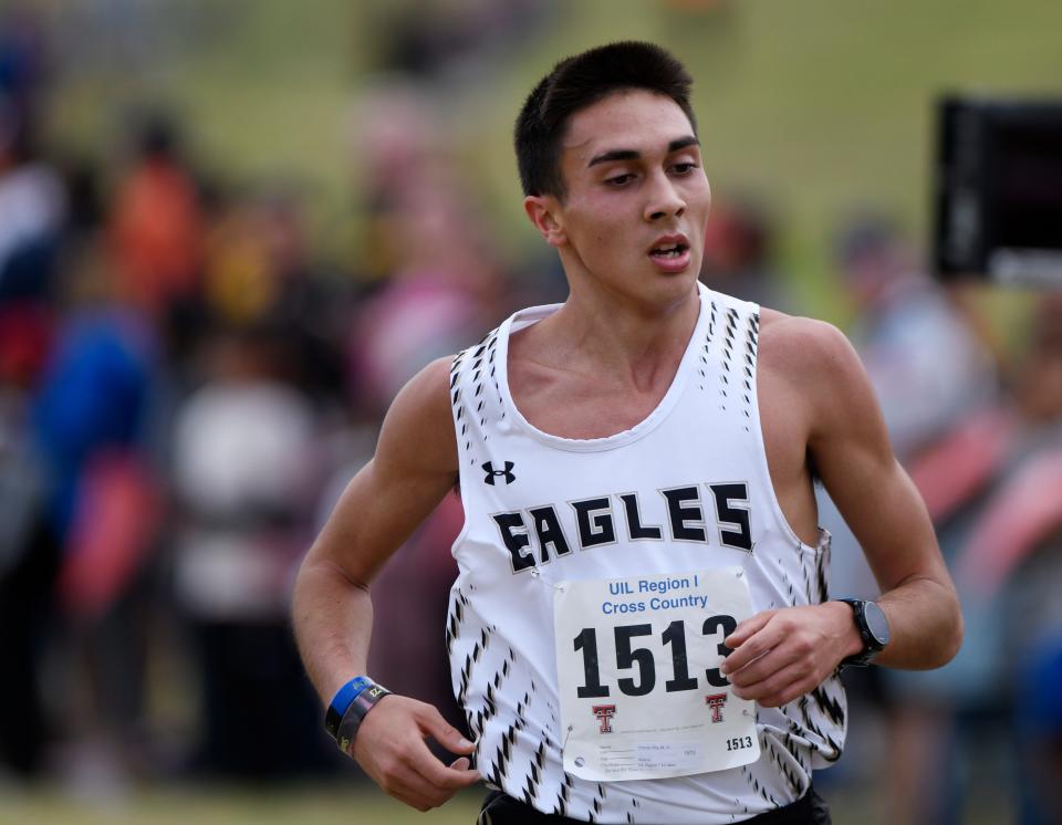 Abilene High’s Andruw Villa competes in the UIL Region I-5A boys cross country meet, Monday, Oct. 23, 2023, at Mae Simmons Park.