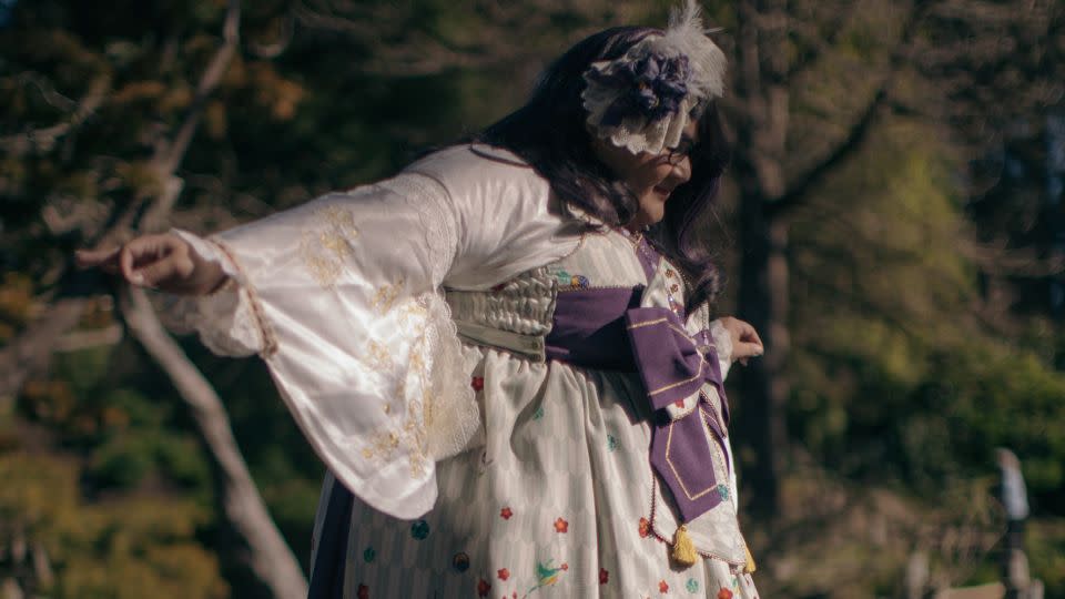 Bianca poses in a Wa (Kimono) style dress while at the Japanese Tea Garden in San Francisco, California, on Jan. 24, 2023. Lolita fashion encompasses a variety of aesthetics, including cute, gothic, classic, and sweet. - Shelby Knowles