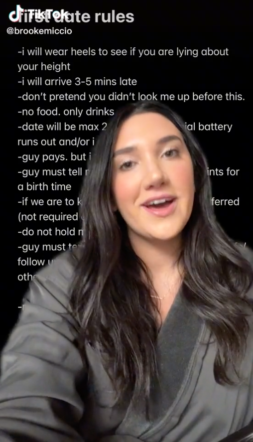 woman's list of first date rules