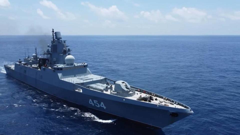 The Russian frigate Admiral Gorshkov is on its way to Cuba. Russian Defence Ministry Press Office/TASS/Sipa USA