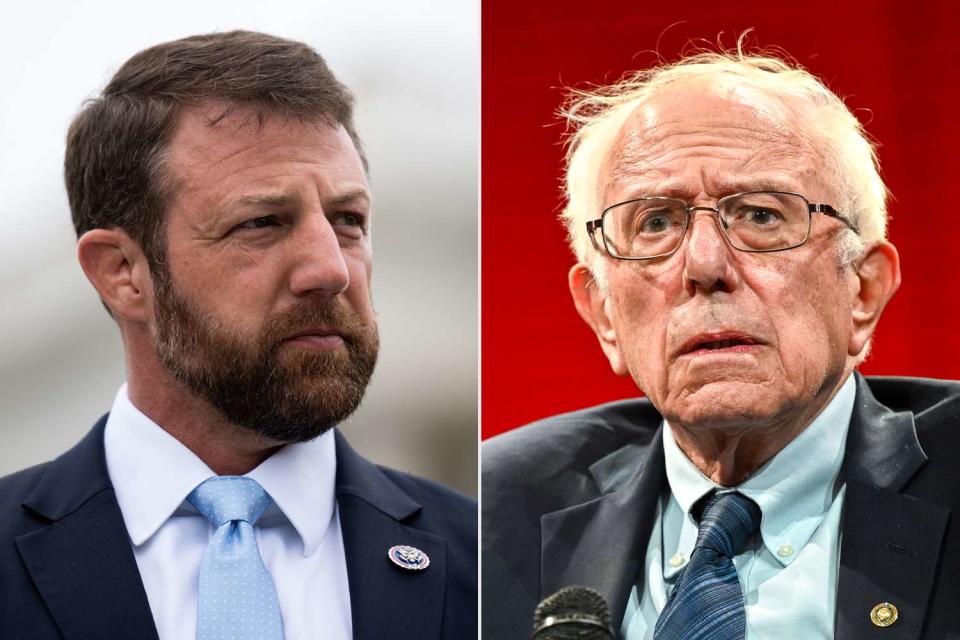 <p>Bill Clark/CQ-Roll Call, Inc via Getty, Jens Kalaene/picture alliance via Getty</p> Oklahoma Sen. Markwayne Mullin, Vermont Sen. Bernie Sanders