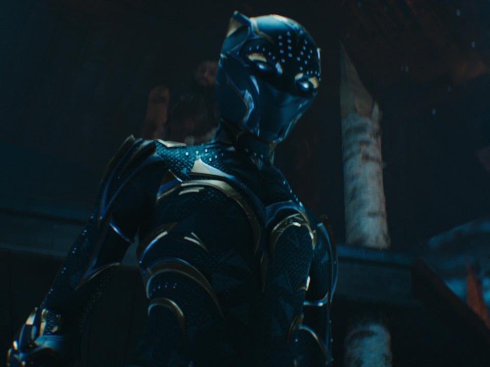 Shuri as the Black Panther in "Black Panther: Wakanda Forever."