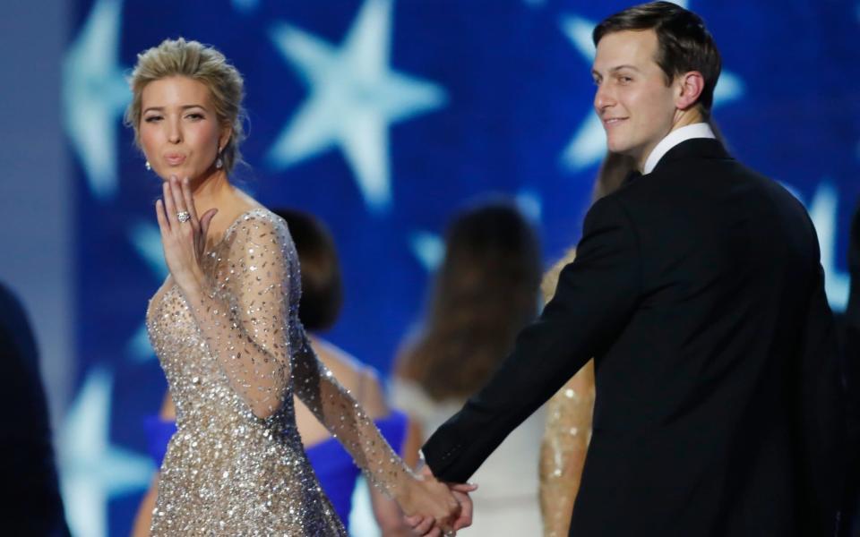 Ivanka Trump and husband Kushner dance at the Inaugural Ball - Credit: Getty