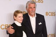 <p>The actress is pictured with <a href="https://people.com/music/barbra-streisand-james-brolin-relationship-timeline/" rel="nofollow noopener" target="_blank" data-ylk="slk:James Brolin;elm:context_link;itc:0;sec:content-canvas" class="link ">James Brolin</a> at the 2015 CBS Upfront. The pair played husband and wife on the network's <em>Life in Pieces</em>, which ran for four years.</p>